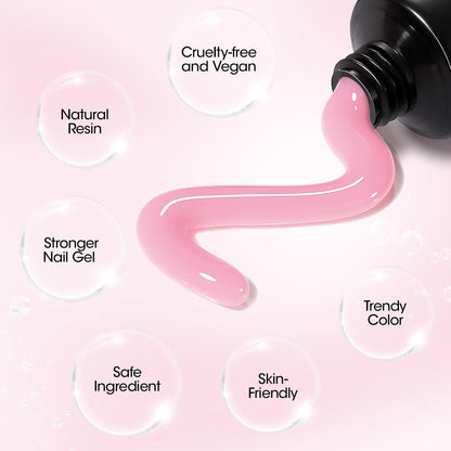 Poly Nail Gel Builder for Nail Extension Nail Strengthener, 60 G 06 Natural Pink Poly Gel Trendy Nail Art Design for 3D Nail Molder Beauty Gift for Salon Manicure Easy DIY at Home