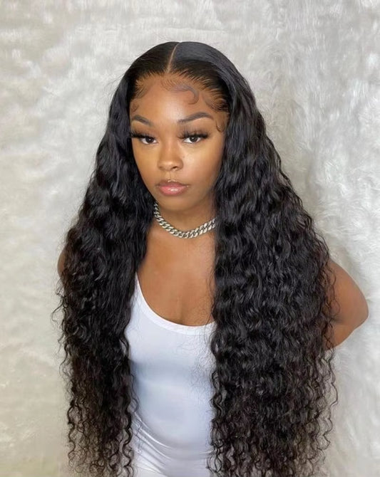 40 Inch Lace Front Brazilian Transparent Preplucked Curly Wigs on Sale Deep Wave 13X6 Hd Lace Frontal Human Hair Wig for Women