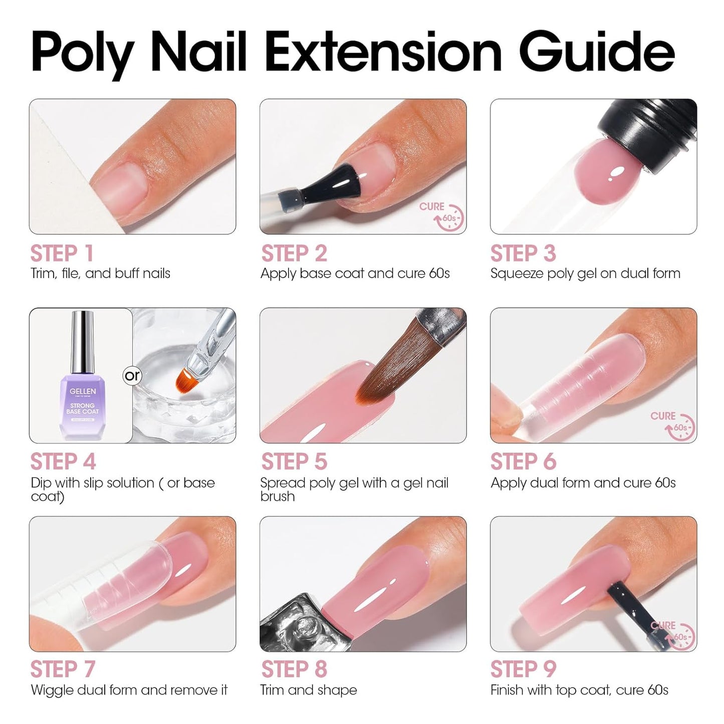 Poly Gel Builder Nail Gel for Nail Extension Nail Strengthener, 60 G 08 Pink Nude Nails Enhancement Thickening Long-Lasting Nail Art Design for Easy DIY at Home Salon Manicure Technician