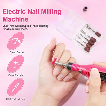 Poly Nail Gel Kit with Drill and Nail Lamp 15 Fall Colors Poly Nail Extension Gel Starter Kit Nude Orange Pink Matte/Glossy Top Coat Slip Solution Nail Art Stickers Manicure Tools Kit DIY Salon