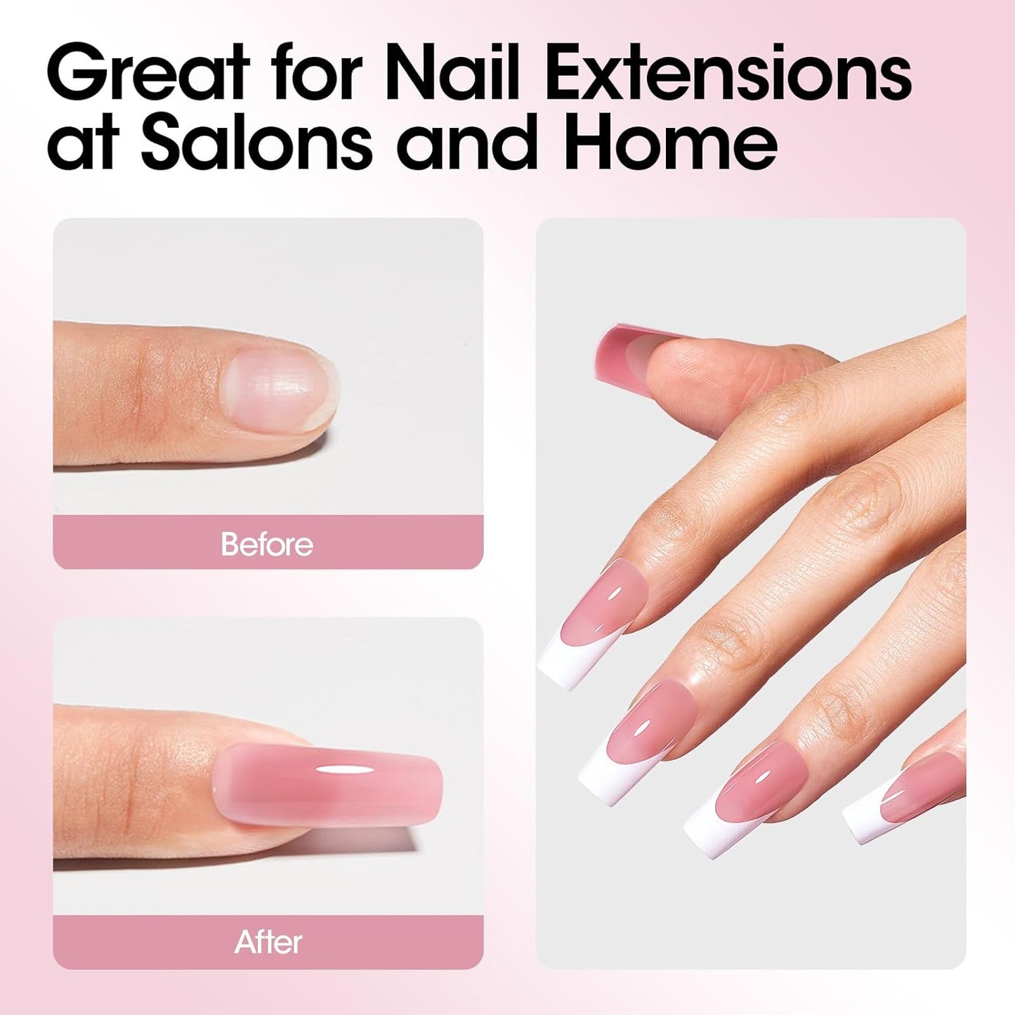 Poly Gel Builder Nail Gel for Nail Extension Nail Strengthener, 60 G 08 Pink Nude Nails Enhancement Thickening Long-Lasting Nail Art Design for Easy DIY at Home Salon Manicure Technician